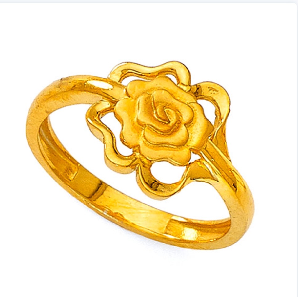 Real 24K Yellow Gold Ring For Women Men Enagagement 3D Polish Gold Ring US  9.5 | eBay