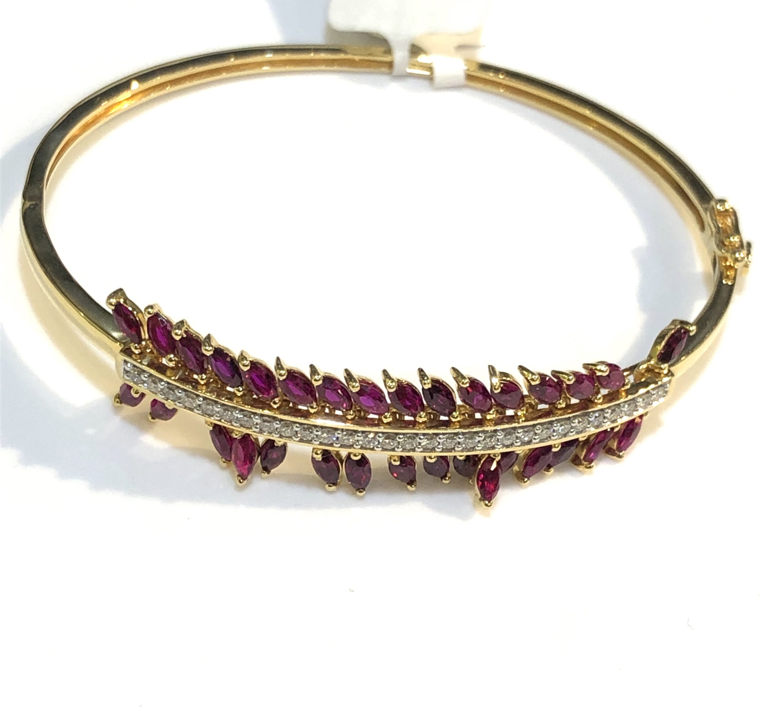 Oval Ruby & 4 Station Diamond Tennis Bracelet – Velvet Box Jewels