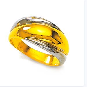 Duo Yellow Gold Glossy Ring
