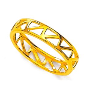 Duo Yellow Gold Glossy Ring