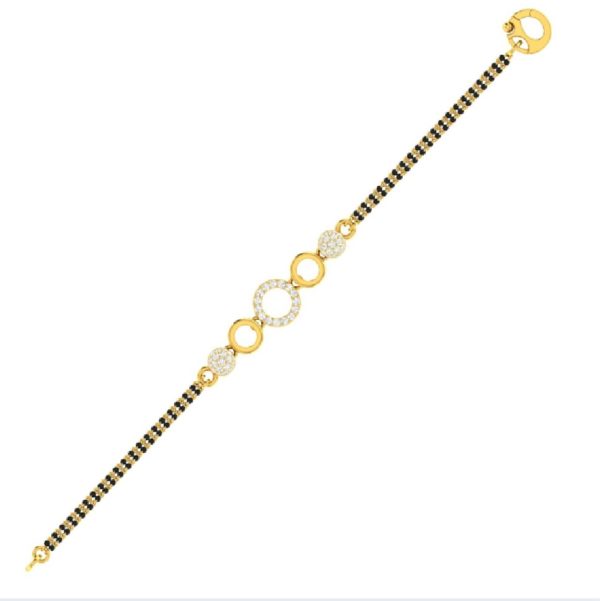 Black Beads Gold Bracelet
