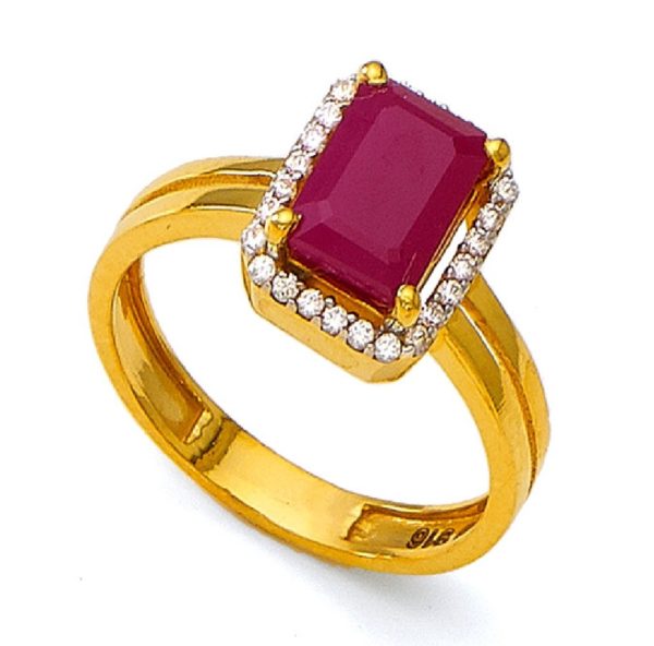 Cera Red Ruby Gold Ring