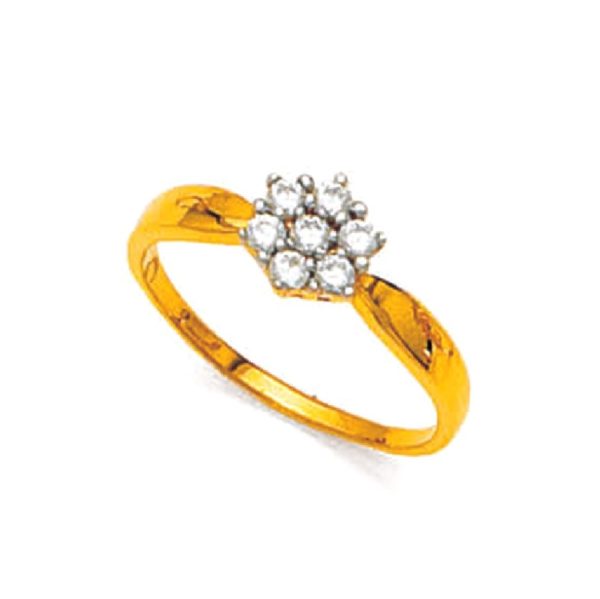 Classy Floral Stone Gold Ring