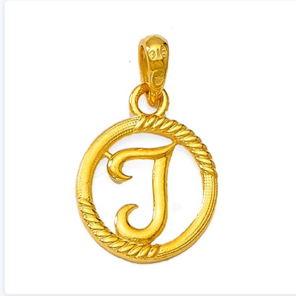 Cursive J Gold Pendant
