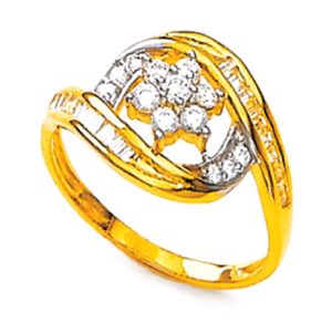 Curvy Flower Gold Ring