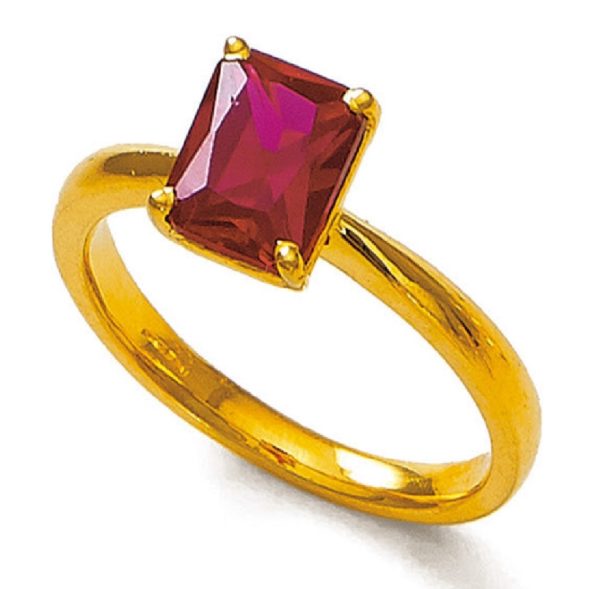 Deena Red Ruby Gold Ring