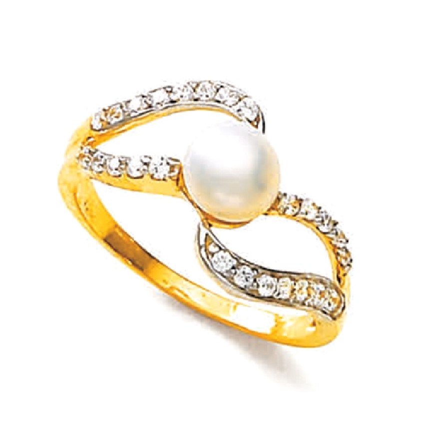 Golden Heart Pearl Ring – Adore By Priyanka