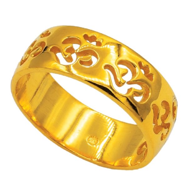 Engrave Om Gold Ring