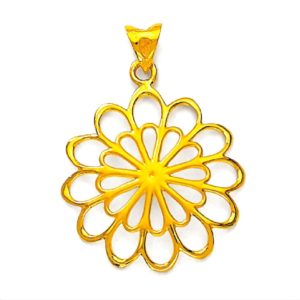 Floral Yellow Gold Pendant