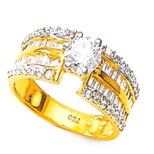 Glitz Vogue Yellow Gold Ring