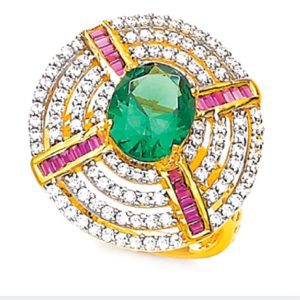 Green Hues Gold Ring