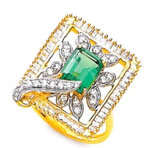 Green Hues Gold Ring
