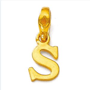 Initial Circle S Gold Pendant