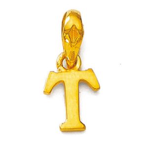 Designer R Initial Gold Pendant