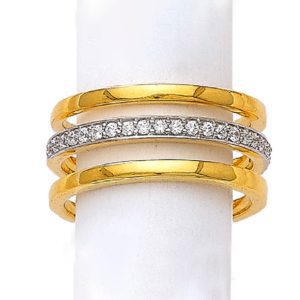 Linear Stone Gold Band