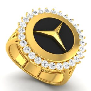 Mercedes Logo Gold Ring