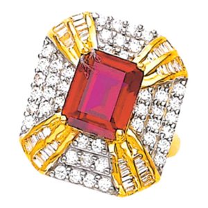 Mystic Red Stone Gold Ring
