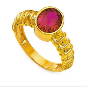 Oval Cut Ruby Stone Gold Ring