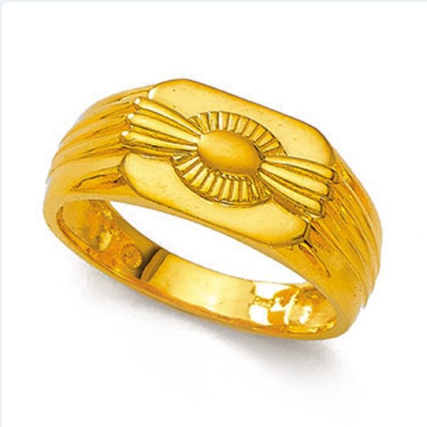 Radiant Oval Gents Gold Ring