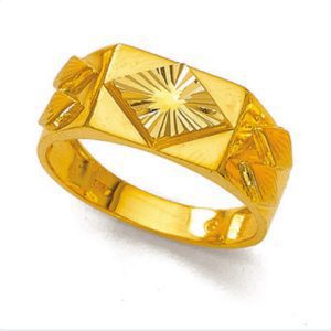 Radiant Oval Gents Gold Ring