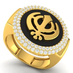 Spritual khanda Gold Ring