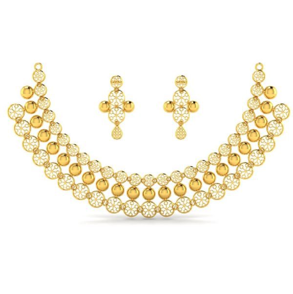 Circlet Design Gold Necklace Set