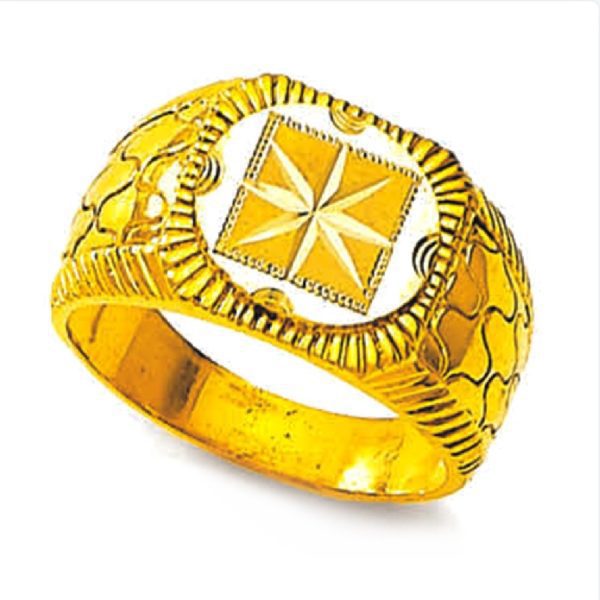 Cube Star Gents Gold Ring