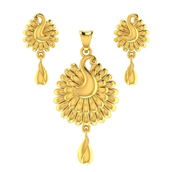 Peacock Gold Pendant Set