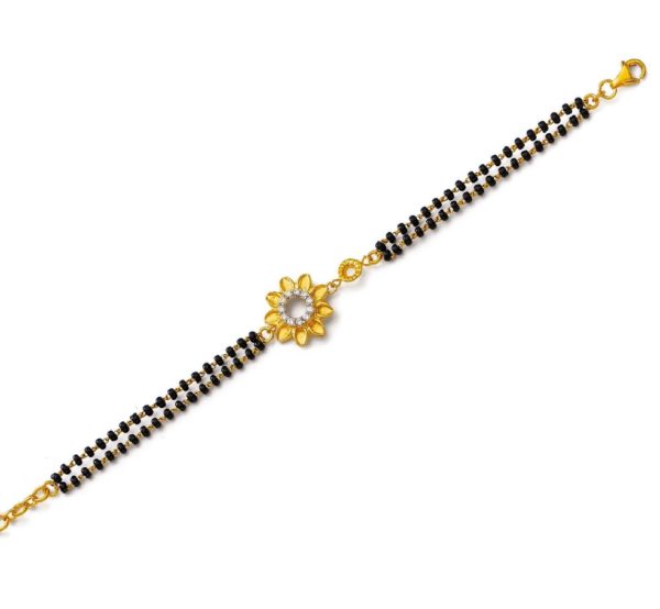 Floret Black Beads Bracelet