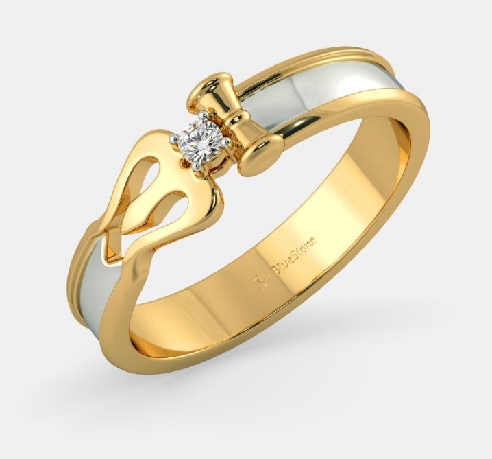 Trishul Damroo Gold Plated Alloy Ring for Men & Women