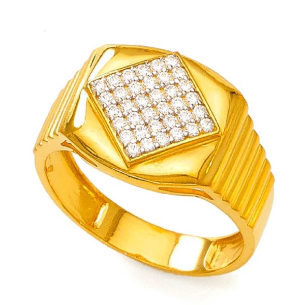 Ridged Pattern Gold Ring