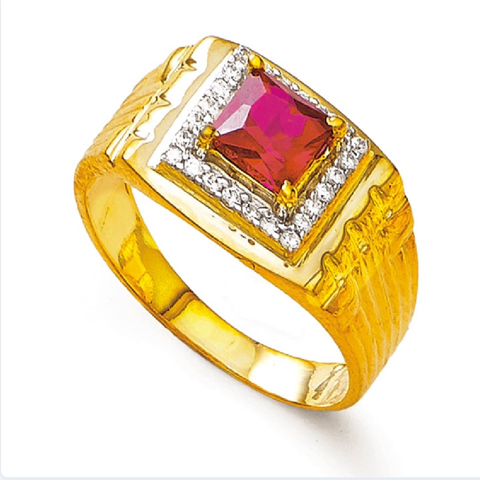 Teardrop Ruby Ring with Diamond Dots – Ananda Khalsa
