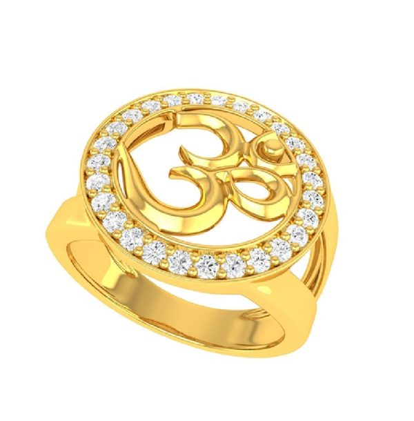 Glorious Rudra Om Gold Ring