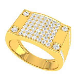 Four Square Gold Ring
