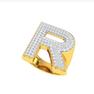 Charming R Yellow Gold Ring