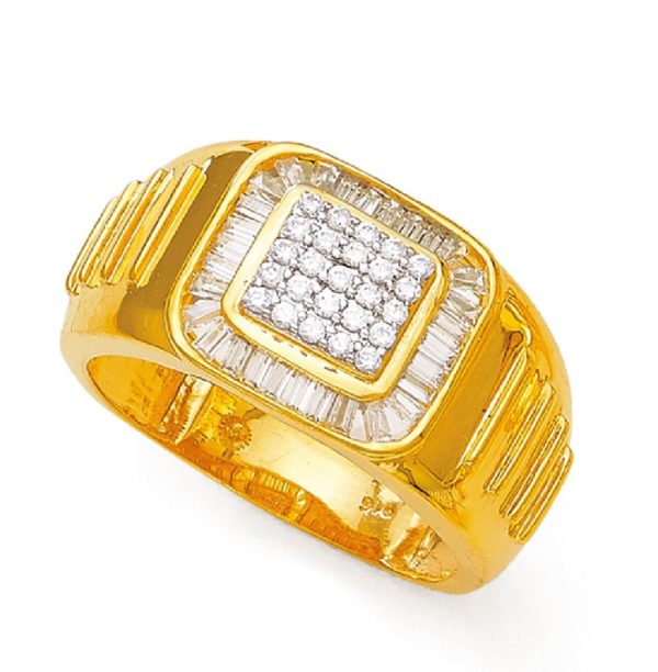 Ridged-Gloss Gold Ring