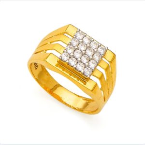 Four Square Gold Ring