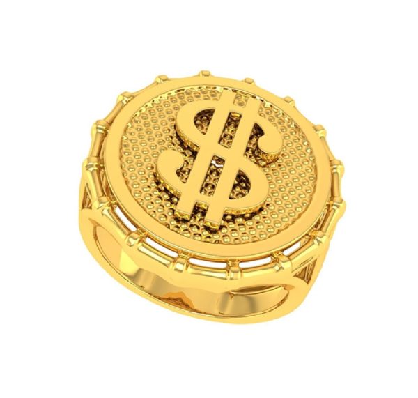 Dollar Logo Gold Ring