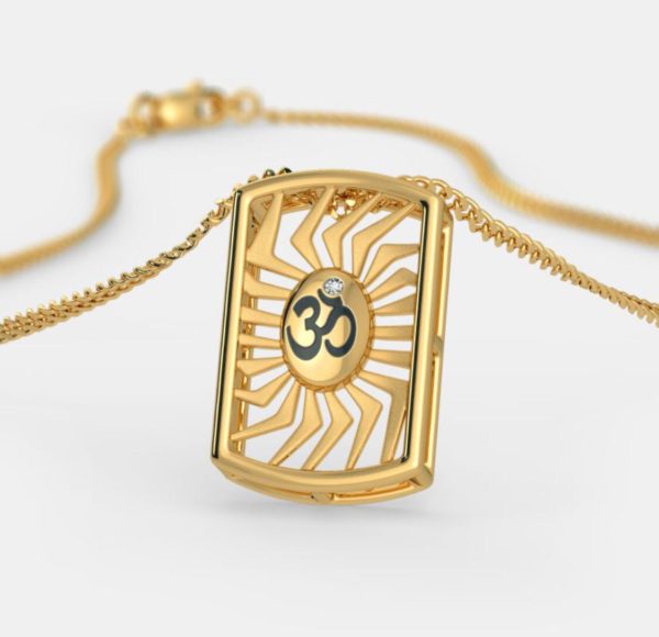 The Yellow Gold Om Sutra Pendant