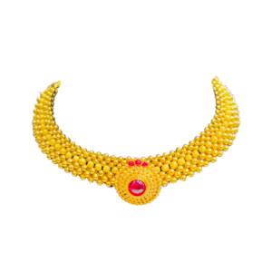 Ananya Broad Gold Galsary Necklace