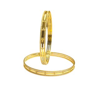 Linear Gold Groove Bangles