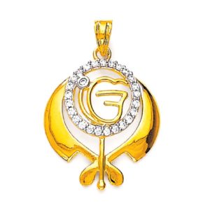 Khalsa Religious Yellow Gold Pendant