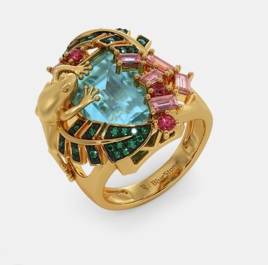 Handmade Self Design Yellow /red/ Green/blue Stone With Diamond Chic Design  Superior Quality Gold Plated Ring - Etsy