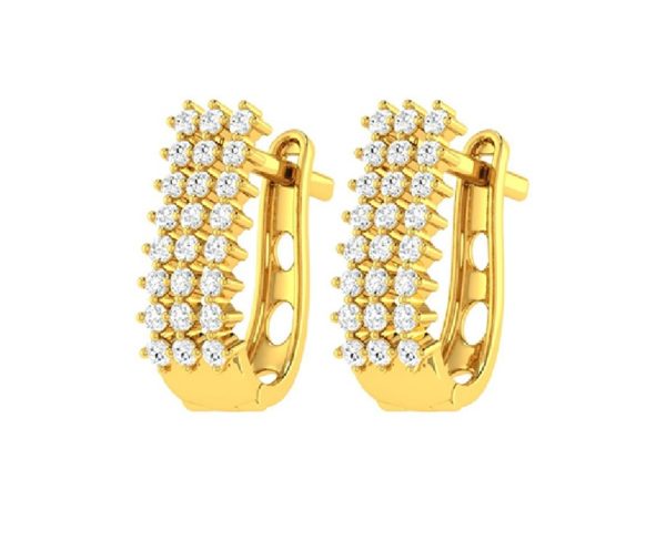 Star Twins Gold Earrings