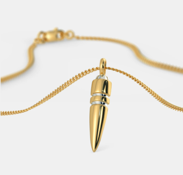 The Soldier's Gold Bullet Pendant