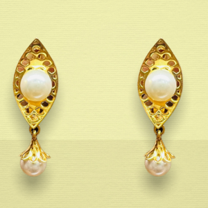 Pearl Boat Gold Earrings