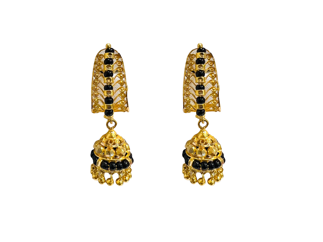 Shop Black Beaded Spiral Earrings - Handcrafted and Timeless