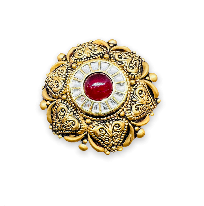 22K Yellow Gold Cocktail Ring W/ Precious Pearls & Enamel Hand Paint –  Virani Jewelers