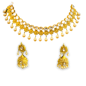 Queenly Antique Gold Necklace Set