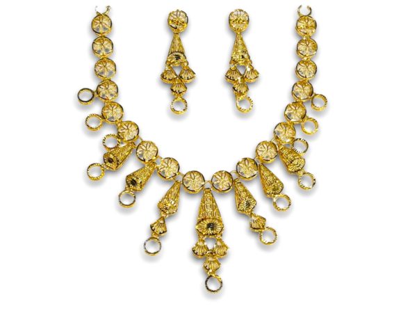 Ring Drops Gold Necklace Set